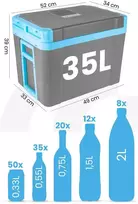 Nešiojamas šaldytuvas, 35 litrų talpa, 12V/230V, šaldytuvas ir šildytuvas, kempingo šaldytuvas, kelioninis šaldymo dėžė