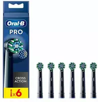Oral-B Pro Cross Action Juodas Refill dantų šepetėlio antgaliai, 6 vnt