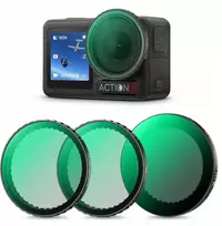 K&F Filtrų rinkinys 3in1 Pl + Nd2-32 + Juodas Diffusion 1/4, skirtas Dji Osmo Action 3 4 5 Pro / Sku.2360