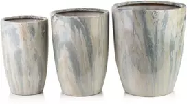 Lumarko Mondex Since 1986 NEVA MARBLE 3 keraminių užvalkalų rinkinys 37x37x45,5/30,5x30,5x42,5/24x24x40 cm