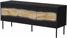 Laikiklis Cama Meble Cama INSERTO 3D TV cabinet 143.5x40x61.5 juodas + LED