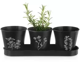 ProGarden Orion Vazonai prieskoniams su padėklu BLACKLINE 4 vnt.