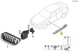 BMW F06 F12 F13 6 Dešinės Pusės Priekinis Grotelis Originalus 51137370398