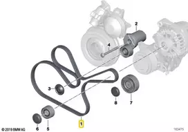 Bmw F10 F11 5 Serija Ribinis V Juosta Originalus 11288477788