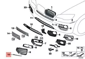 Bmw X6 E71 Dešinės Pusės Trim Insert Molding Originalus 51118056788