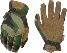 Mechanix Wear Pirštinės MECHANIX FastFit® Woodland Camo, L dydis. Rauktas rankogalis, 0.6 mm dirbtinė oda, TrekDry®, touchscreen technologija