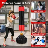 Promotions Laisvai stovintis bokso maišas, 180 cm, juoda ir raudona