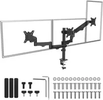 Laikiklis Maclean 3 monitorius mount, gas spring, 17"-27", 2-8kg, juodas, MC-137