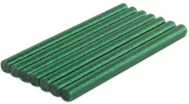 Karštų klijų lazdelės Bradas, 11x150 mm, glitter žalias, 7 vnt.