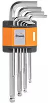HEX šešiakampių raktų rinkinys 1,5–10 mm su rutuline galvute Bradas, 9 vnt., long
