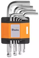 HEX šešiakampių raktų rinkinys 1,5–10 mm su rutuline galvute Bradas, 9 vnt., short
