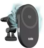 SBS magnetinis laikiklis su Qi2.2 25W belaidžiu įkrovikliu ir aktyviu aušinimu - Juodas