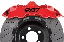 Porsche 987 stabdžių suportų lipdukai – sport tuning, karščiui atsparūs, 6 vnt.