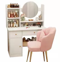 Muvu Kosmetinis staliukas, loft, baltas 80x34x125 cm,