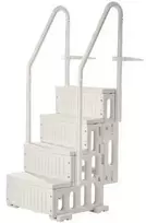 Vevor 4 pakopų balti baseino laipteliai 48-54 cm baseinams