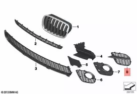 Bmw X5 E70 Lci Priekinis Stiklinis Grotelis Kairys Originalus 51118055269