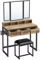 Songmics Tualetinis staliukas, 90x40x140.8 cm, rudas/juodas