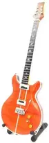 Indominiguitars Mini gitara Santanos stiliumi, mahagonas 1:4, kolekcinė su stovu