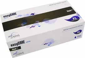 EasyCARE vienkartinės nitrilo pirštinės, be miltelių, nesterilios, juodos, XL dydis, 100vnt.