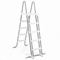 Intex Baseino kopėčios 132 cm, metalinio rėmo baseino laipteliai, 5 laiptelių baseino kopėčios, sodo baseino priedai