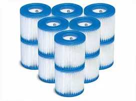 Baseino filtro kasetės H tipas, 12 vnt., skirtos Intex siurbliams 28601/28602, popieriaus filtro keitimas, baseino priežiūros priedai
