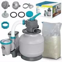 Baseino smėlio filtro siurblys, didelis srautas, antžeminiams baseinams, su 25 kg smėlio, 6056 l/h filtravimo sistema