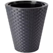FORM PLASTIC Gėlių vazonas Rattanas 40 cm, pilkas
