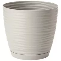 FORM PLASTIC Gėlių vazonas SAHARA su padėklu, 23 cm, pilkos spalvos
