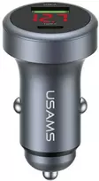 Įkroviklis samochodowa USAMS CC327 Aliuminio 45W USB-A USB-C tarnish