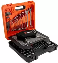 Bahco Galvučių 4-32mm, priedų ir raktų 8-17mm komplektas 1/2"+1/4" 98 vnt, Dynamic-Drive profilis