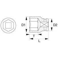 Bahco šešiakampė smūginė galvutė K9501M 27 mm 1 colio