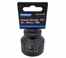 Smūginė galvutė | 12 kampų | 12,5 mm (1/2") | 36 mm (S12-36B)
