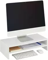 Laikiklis Relaxdays Monitoriaus stovas, 14.5x54x25.5 cm, balta