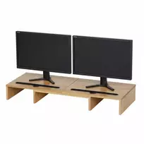 Laikiklis Relaxdays Bambukinis monitoriaus stovas 2 ekranams