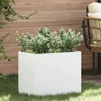 Sodo vazonas Balta 50 x 32 x 40 cm Šaltai valcuotas plienas