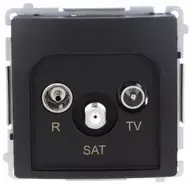 Kontakt Simon BMZAR-SAT10/P.01/49 Simon Basic R-TV-SAT antenos lizdas, pralaidus (modulis), 1x įvestis: 5 MHz–2,4 GHz, juodas BMZAR-SAT10/P.01/49