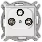 Karlik Elektrotechnik 25MGSN MINI Abonentinis lizdo mechanizmas 2 išėjimai SAT + TV matinės baltos spalvos 25MGSN