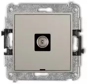 Karlik Elektrotechnik 60MGTVBO-1 MINI Vieno TV antenos lizdo mechanizmas, be žymėjimo laukelio, pilkšvai rudas 60MGTVBO-1