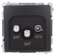 Kontakt Simon BMZAR+SAT3.1-P2.01/49 Simon Basic dviejų kontaktų palydovinės antenos lizdas SAT-SAT-RTV (modulis). juodas BMZAR+SAT3.1-P2.01/49