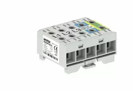 MOREK OTL16-5x jungtis pilka mėlyna geltona-žalia 5x1x Al/Cu 1.5-16mm 1000V AC/1500V DC Universalus gnybtas montavimui ant MAA5016A10 bėgelio