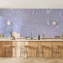 Artgeist Fototapetas - Sea Abstraction - Intriguing Composition of Wavy Shapes in Shades of Mėlyna