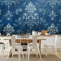 Artgeist Fototapetas - Retro Ornament Decorative Motif in Worn Blues
