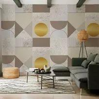 Artgeist Fototapetas - rusvai gelsvas and Gold Geometric Pattern