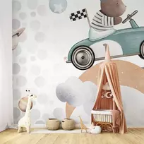 Artgeist Fototapetas - Teddy Bear in a Racing Car