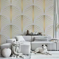 Artgeist Fototapetas - Gold Linear Pattern on Marble Background