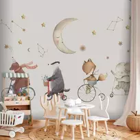 Artgeist Fototapetas - Subtle Animals Among the Stars (Watercolour)