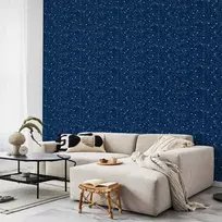 Artgeist Tapetas - Cosmic Inspirations - Pattern with Stars and Constellations on a Dark Background.