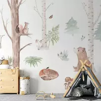 Artgeist Fototapetas - Subtle Illustration With Forest Animals