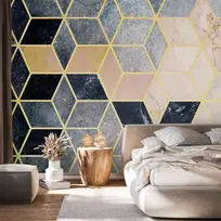 Artgeist Fototapetas - Mėlyna Geometric Pattern