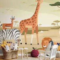 Artgeist Fototapetas - Animals From Jungle Vector Illustration